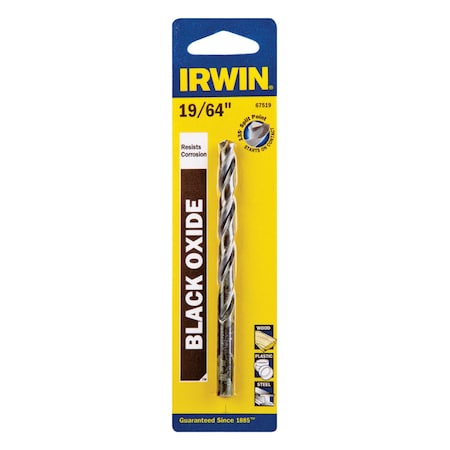 Irwin Drill Bit19/64"Blk Oxide 67519